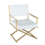 Sagebrook Home Metal Director`S Chair In Pu,White/Gold