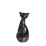 Sagebrook Home Ceramic 10`` Sitting Cat, Pearlblack