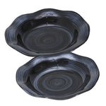 Sagebrook Home Set of 2 Ceramic 17/15`` Decorativeplates, Pearl Black