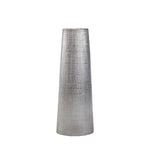Sagebrook Home Ceramic 20`` Cone Vase, Silver