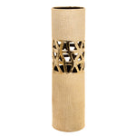 Sagebrook Home 14637-01 24" Ceramic Vase with Filigree Cutout, Gold