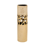 Sagebrook Home 14637-02 20" Ceramic Vase with Filigree cutout, Gold