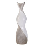 Sagebrook Home 14641-01 24" Ceramic Twisted Vase, White/Silver