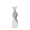 Sagebrook Home Ceramic 20" Twisted Vase, White/Silver