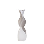 Sagebrook Home Ceramic 20" Twisted Vase, White/Silver