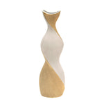 Sagebrook Home 24" Twisted Vase, White/Gold