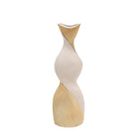 Sagebrook Home 20`` Twisted Vase, White/Gold