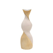 Sagebrook Home 20`` Twisted Vase, White/Gold