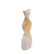 Sagebrook Home 20`` Twisted Vase, White/Gold
