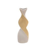 Sagebrook Home 20`` Twisted Vase, White/Gold