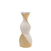 Sagebrook Home 16" Twisted Vase, White/Gold