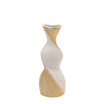 Sagebrook Home 16" Twisted Vase, White/Gold
