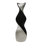 Sagebrook Home 24" Twisted Vase, Black/Silver