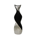 Sagebrook Home 20" Twisted Vase, Black/Silver