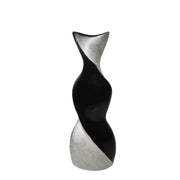 Sagebrook Home 16`` Twisted Vase, Black/Silver