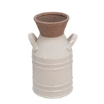 Sagebrook Home Ceramic 14`` Handled Vase, Ivory