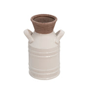 Sagebrook Home Ceramic 10`` Handled Vase, Ivory