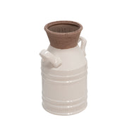 Sagebrook Home Ceramic 10`` Handled Vase, Ivory