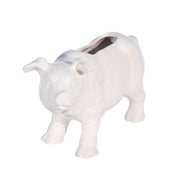 Sagebrook Home Ceramic 16`` L Pig Planter, White