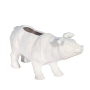 Sagebrook Home Ceramic 16`` L Pig Planter, White