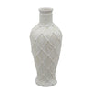 Sagebrook Home Ceramic 25`` Rope Design Vase,White