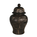 Sagebrook Home 14660-02 18" Ceramic Temple Jar, Antique Black