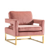 Sagebrook Home Velveteen Chair, Blush/Gold