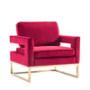Sagebrook Home Velveteen Chair, Red/Gold