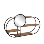Sagebrook Home Metal / Wood 24``L Wall Shelf W/Mirror, Brown