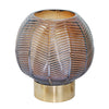 Sagebrook Home 14679-02 9" Glass, Chevron Pattern, Brown/Gold