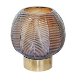 Sagebrook Home 14679-02 9" Glass, Chevron Pattern, Brown/Gold
