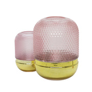 Sagebrook Home Glass 8``, Textured Dots, Pink/Gold