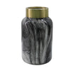 Sagebrook Home Glass 10"  Jar, Black/Gold