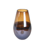 Sagebrook Home 14685-02 9" Glass, Handmade Oval Vase, Brown