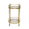 Sagebrook Home Metal 28`` 2 Tier Bar Cart, Gold
