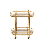 Sagebrook Home Metal 28`` 2 Tier Bar Cart, Gold