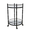 Sagebrook Home Metal 28`` 2 Tier Round Bar Cart, Black