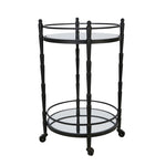 Sagebrook Home Metal 28`` 2 Tier Round Bar Cart, Black