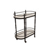 Sagebrook Home Metal 28`` 2 Tier Oval Bar Cart, Black