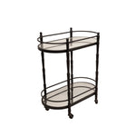 Sagebrook Home Metal 28`` 2 Tier Oval Bar Cart, Black
