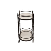 Sagebrook Home Metal 28`` 2 Tier Oval Bar Cart, Black