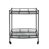 Sagebrook Home Metal 28`` 2 Tier Bar Cart, Black