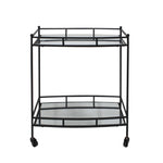 Sagebrook Home Metal 28`` 2 Tier Bar Cart, Black