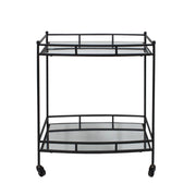 Sagebrook Home Metal 28`` 2 Tier Bar Cart, Black