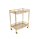 Sagebrook Home Metal 28`` 2 Tier Bar Cart, Gold