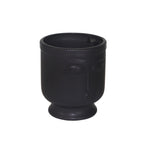 Sagebrook Home 14698-02 6" Ceramic Face Vase with Base, Black