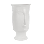 Sagebrook Home 14698-03 11" Ceramic Face Vase with Base, White