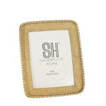 Sagebrook Home 14699-01 8" Resin, Weave Patt Photo Frame, Gold