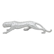 Sagebrook Home 14700-02 Resin Leopard Tabletop, Silver