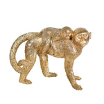 Sagebrook Home 14701-02 7"H Resin Monkey Mother with Baby, Gold